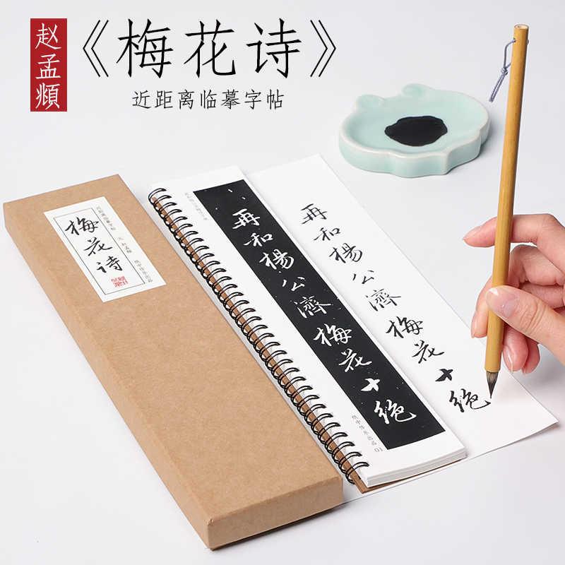 元代 赵孟頫 《梅花诗》行书毛笔书法原帖碑帖全集近距离临摹字帖