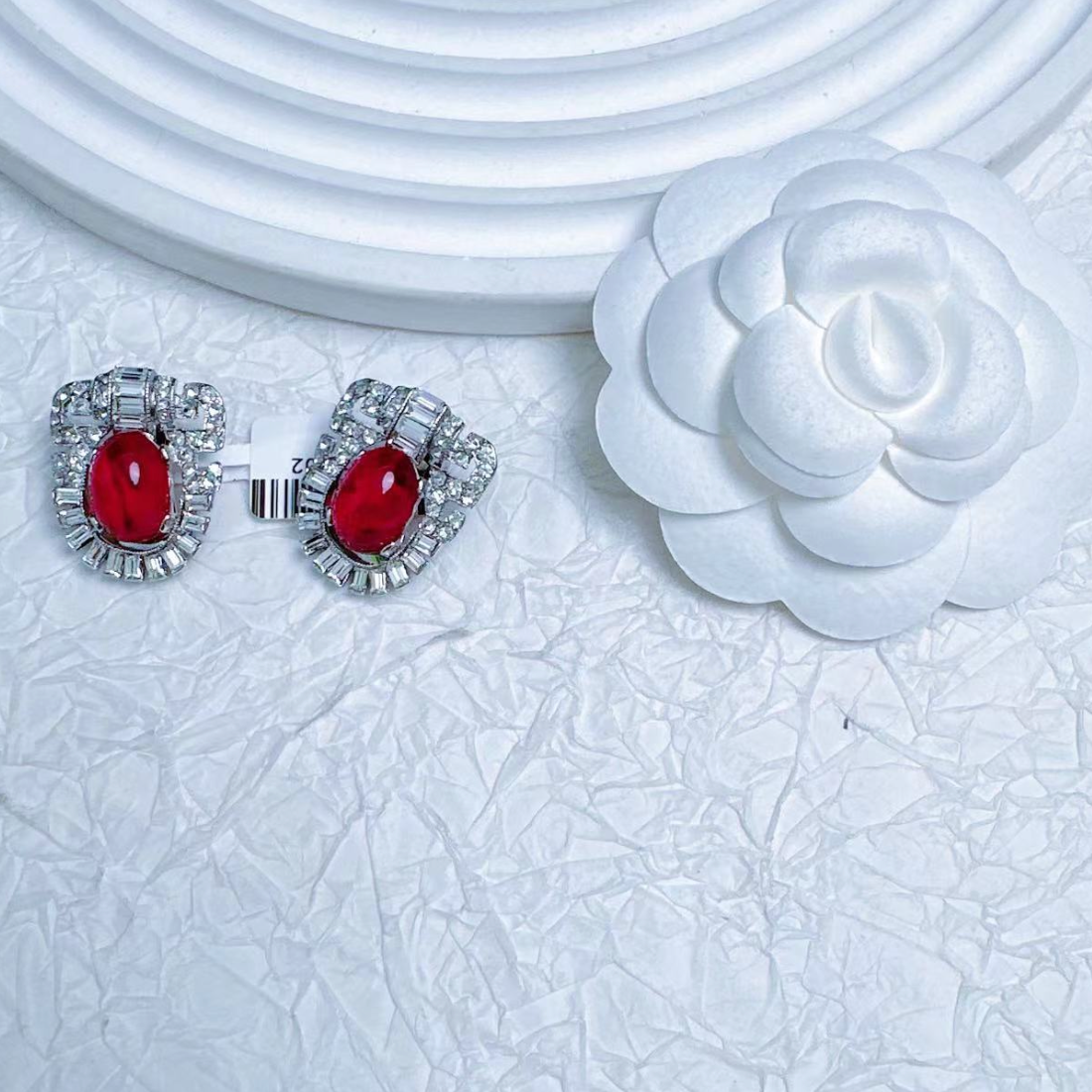 95新  柚礼中古/拜雅曼红色耳夹LZ408506