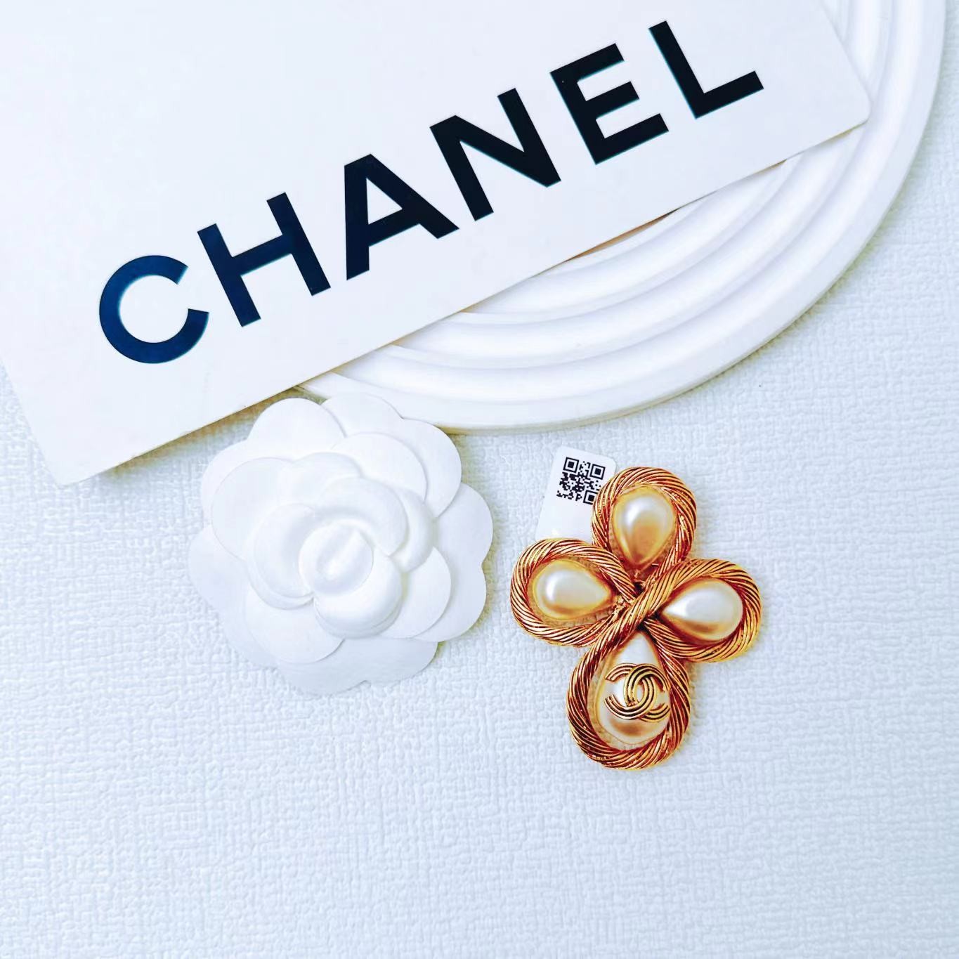 95新 Chanel/香奈儿 柚礼中古/香奈儿珍珠十字胸针LZ409471