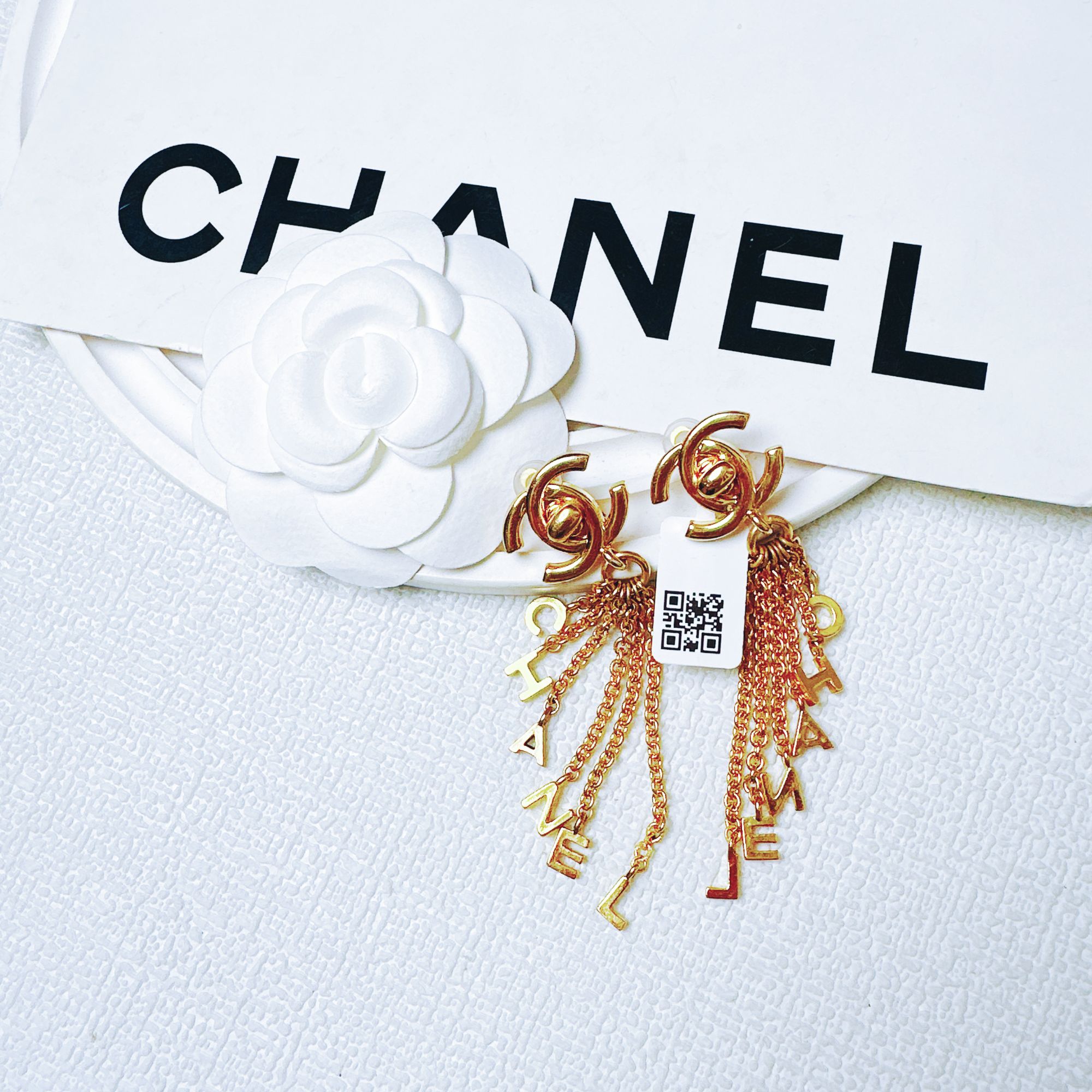 95新 Chanel/香奈儿 柚礼中古/香奈儿书包扣流苏耳夹CP410006
