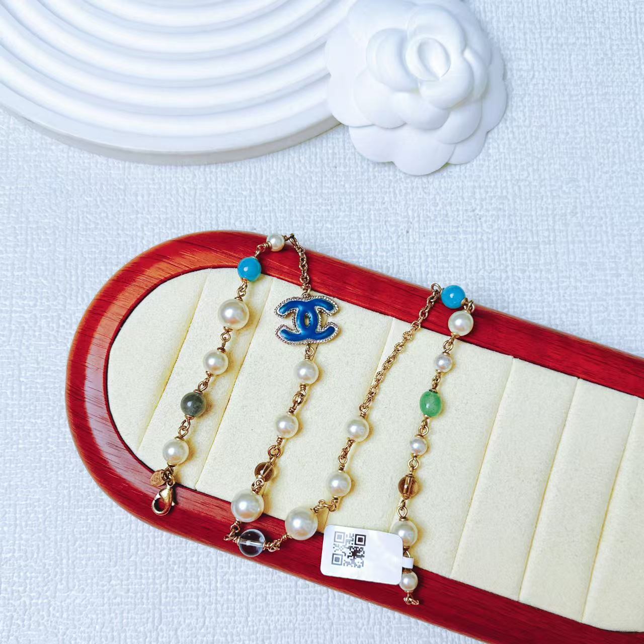 95新 Chanel/香奈儿 柚礼中古/香奈儿彩色珍珠项链LZ409695