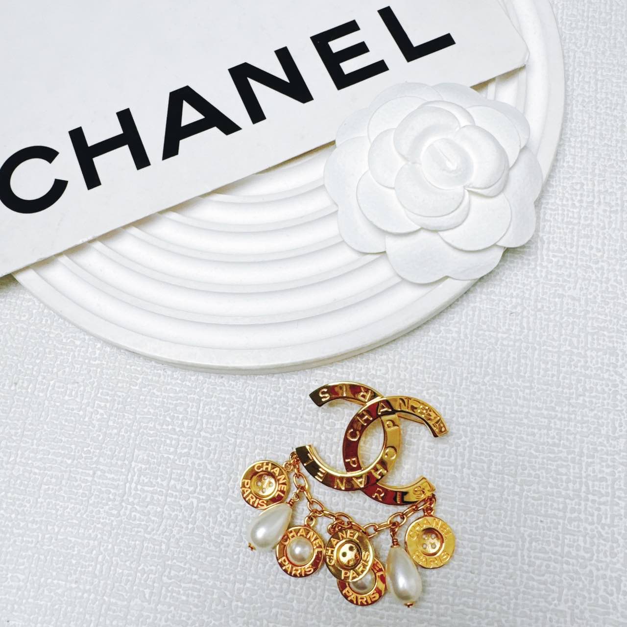 95新 Chanel/香奈儿 柚礼中古/香奈儿双c纽扣流苏胸针lz501190