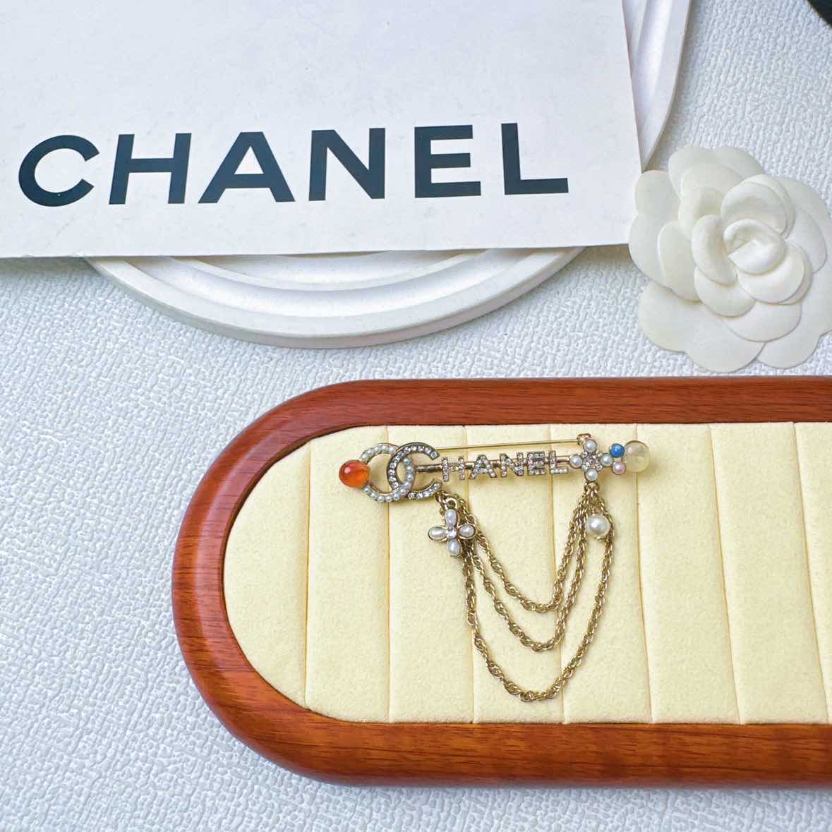 95新 Chanel/香奈儿 柚礼中古/香奈儿一字流苏胸针LZ410579