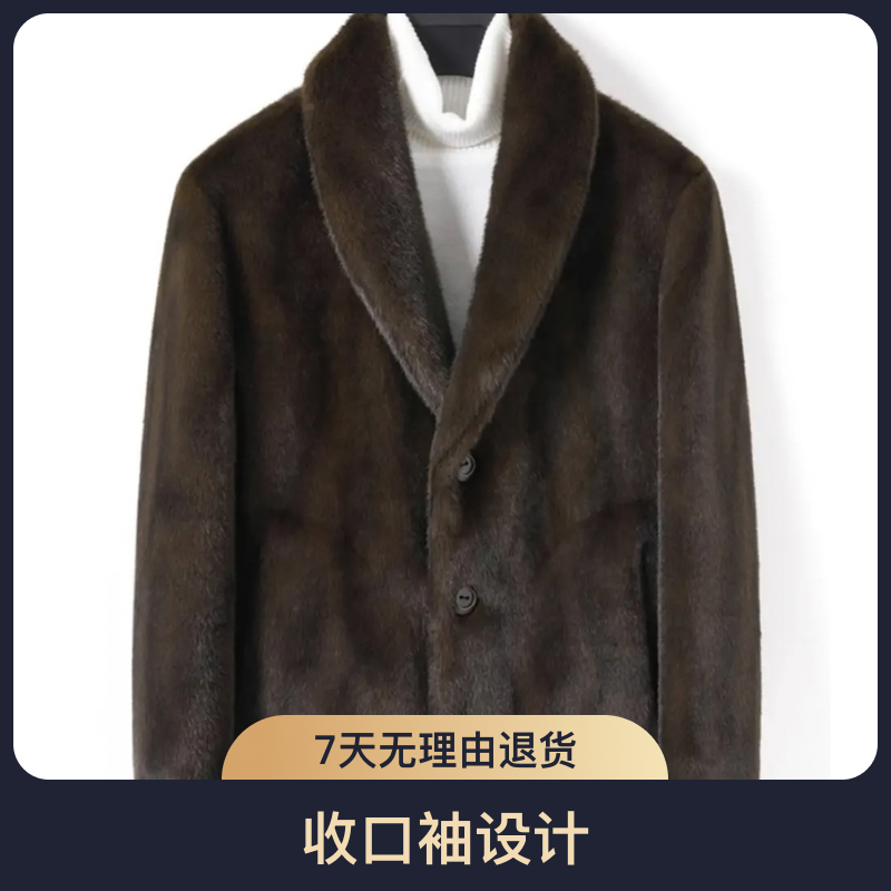 海宁男士秋冬新款毛呢加厚大码外套时尚休闲翻领夹克冬季青果领