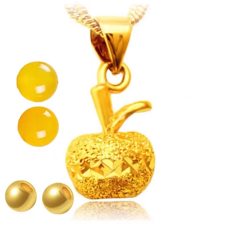 999足金金珠精美时尚玉髓苹果吊坠【贝总专属】【证书+礼盒】JSA34784