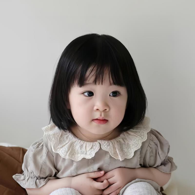 儿童假发女短直发可爱波波头内扣空气刘海公主短发套小孩拍照头套