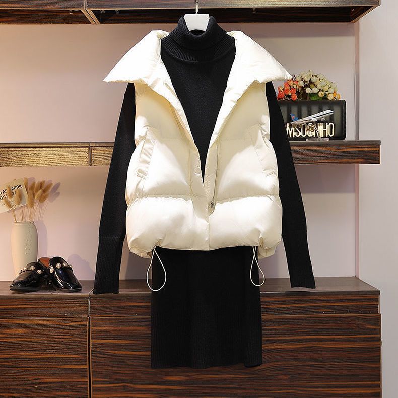 波司豋羽绒服服女2023秋冬装新款大码宽松背心马甲外穿加厚面包服