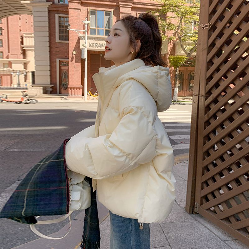 波司豋棉衣女短款2023新款韩版秋冬羽绒服服大码短款连帽面包服外