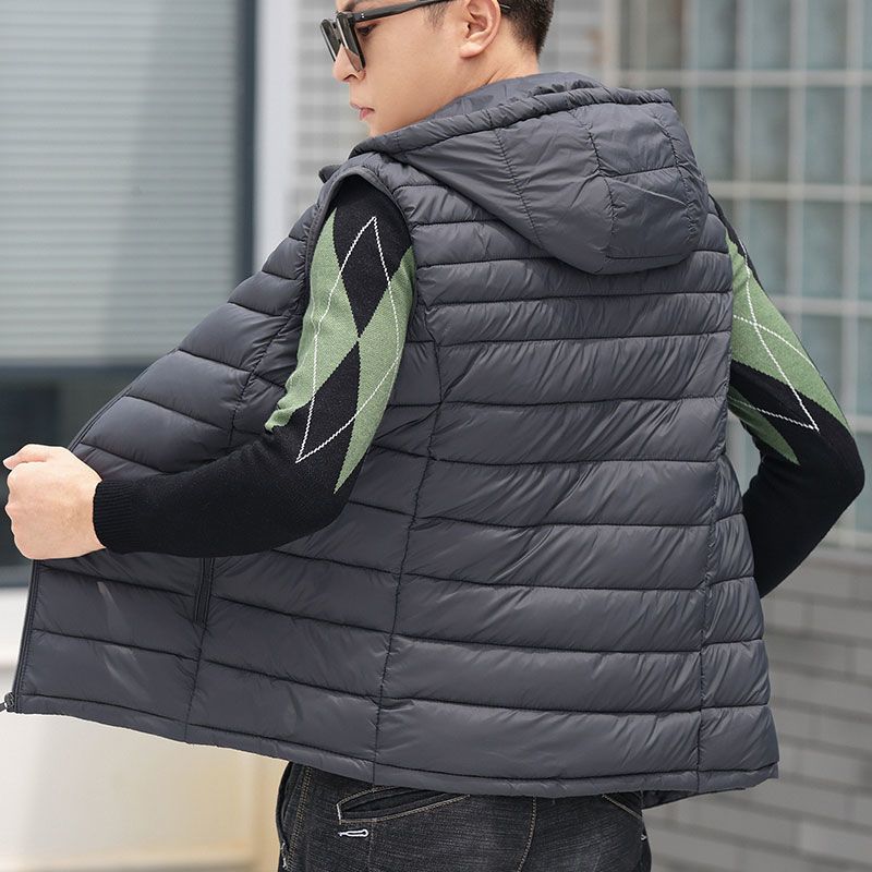 波司豋羽绒服马甲男士短款秋冬季轻薄保暖马夹外穿背心大码连帽坎