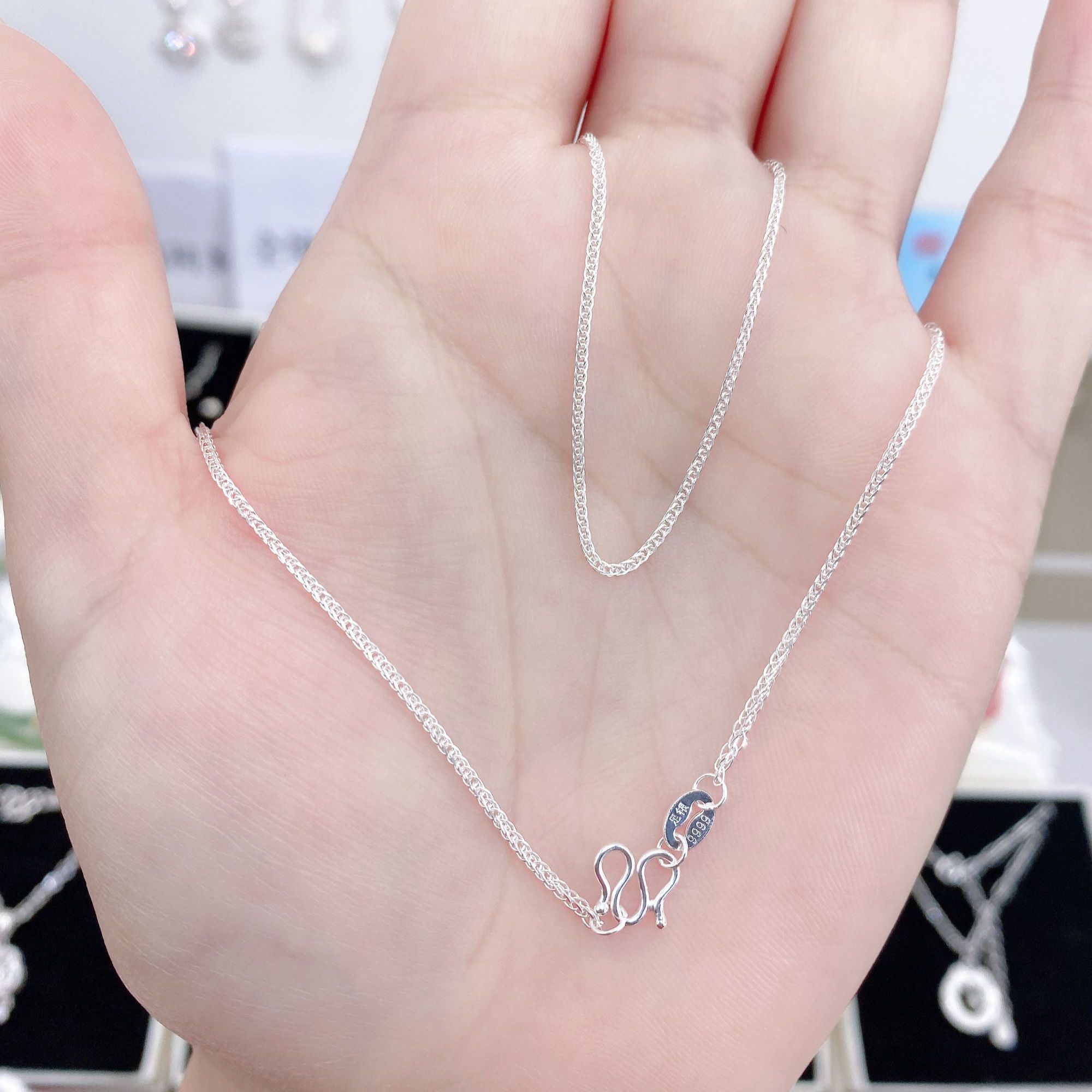 链子足银 足银999经典肖邦链实心耐戴亲肤百搭万能链时尚气质项链