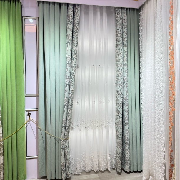 花边雪尼尔卧室全遮光轻奢高级感窗帘