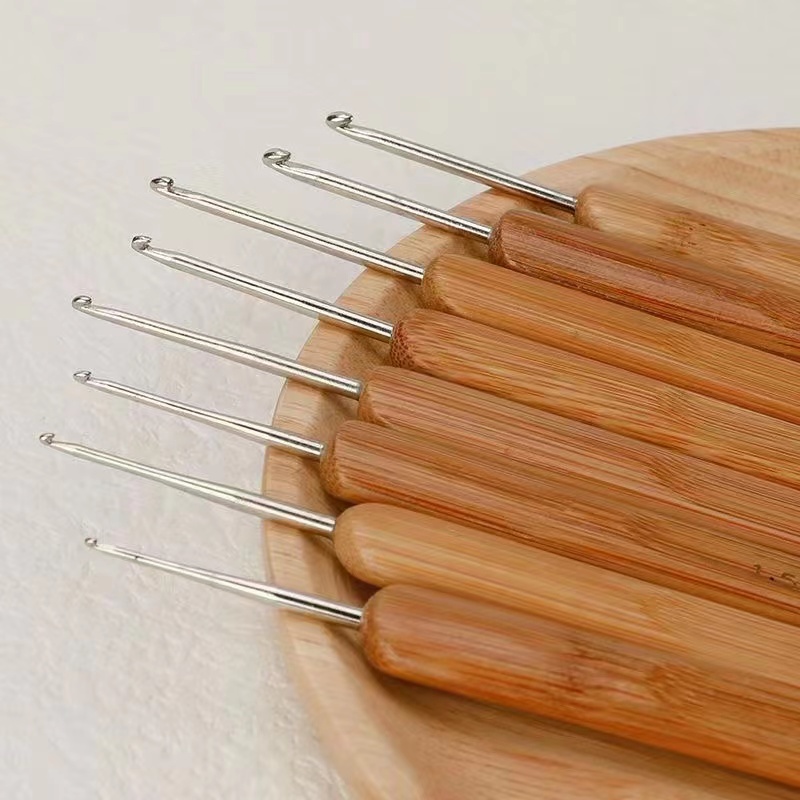 毛线编织工具木柄钩针 软柄钩针 防滑钩针整套工具套装