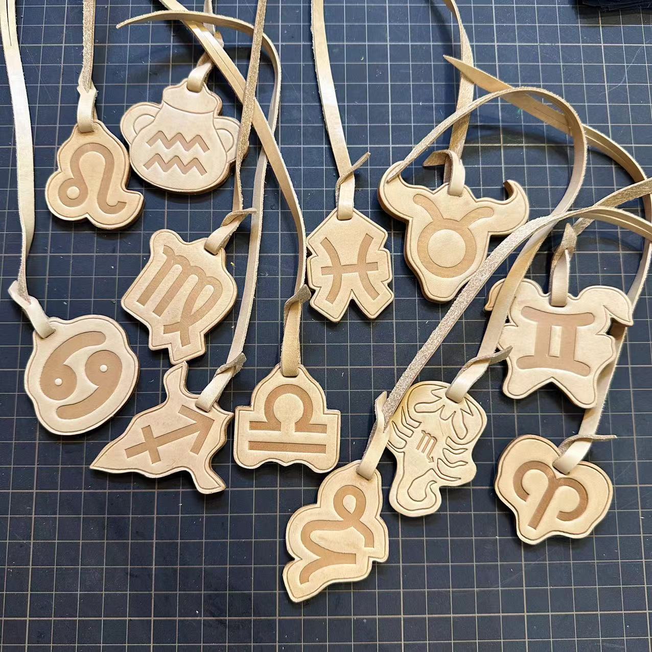 可皮手工皮具十二星座挂件