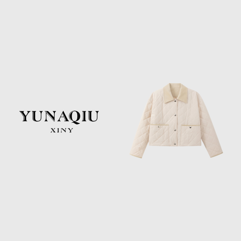 YUNAQIU 气质百搭女士春季简约翻领秋季外套-8740