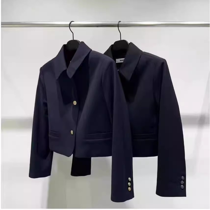 韩国东大门 water river 2024秋季新款时尚千金风两色西装外套