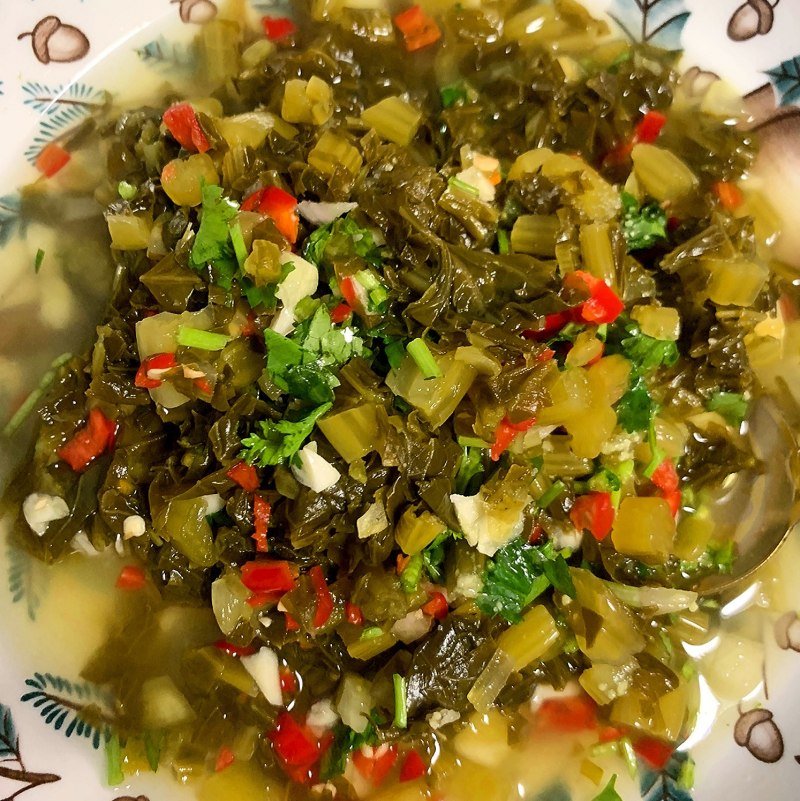 云南德宏正宗傣家自制水腌菜老奶洋芋配菜酸腌菜汤酸爽脆