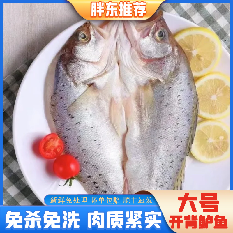 【胖东】新鲜开背海鲈鱼免杀免处理500g-600g/条4条装不低于2000g