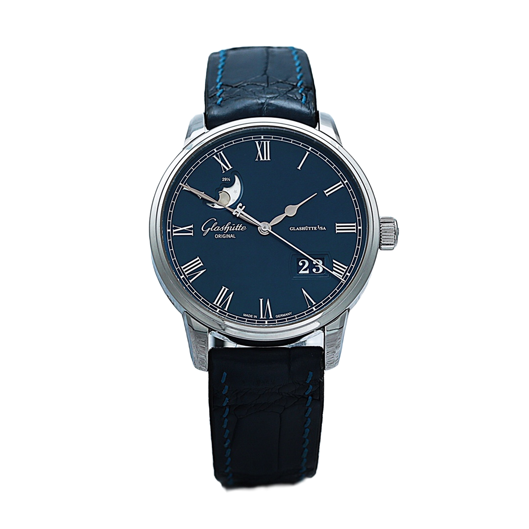 95新 Glashutte/格拉苏蒂 100-04-05-12-30/16年盒证/40mm男士表