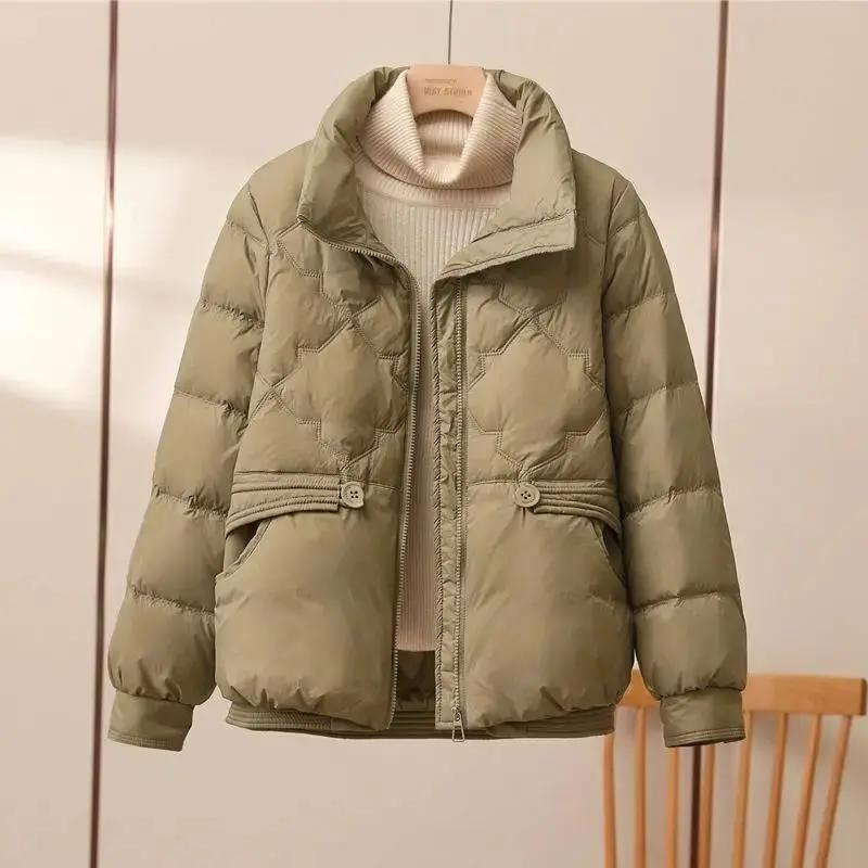 羽绒服短款羽绒服女2023年新款时尚立领羽绒服百塔保暖冬装