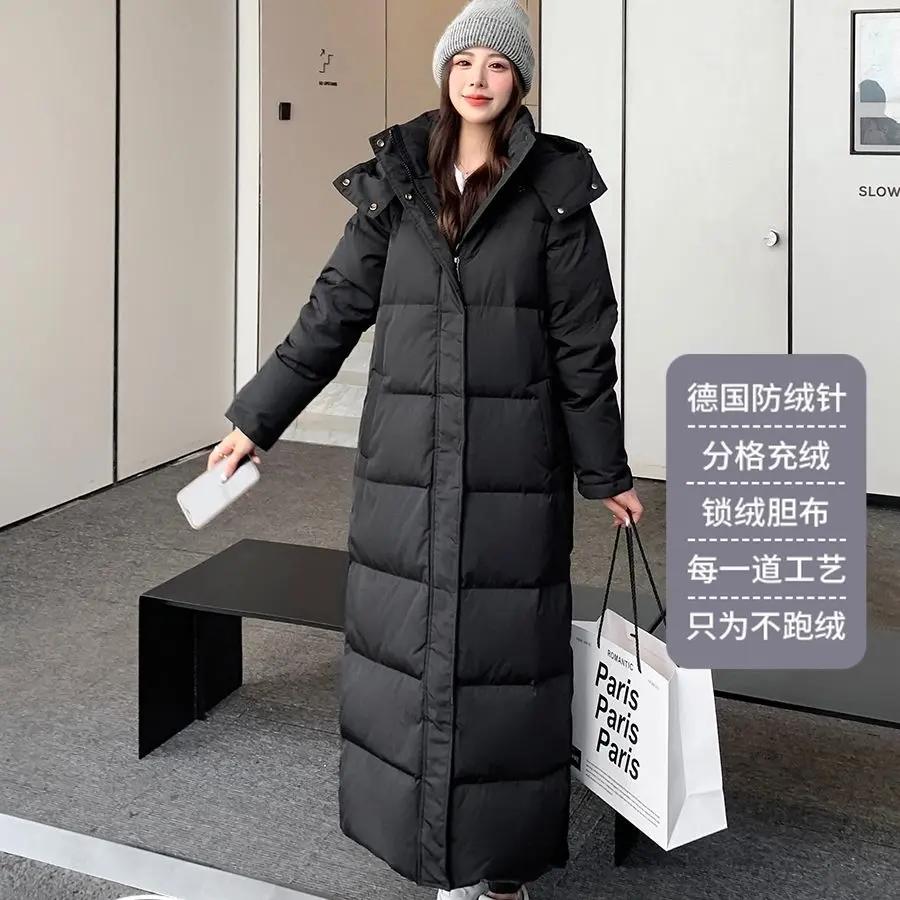 超长款羽绒服女新款爆款白鸭绒长过膝到脚踝加厚时尚保暖外套