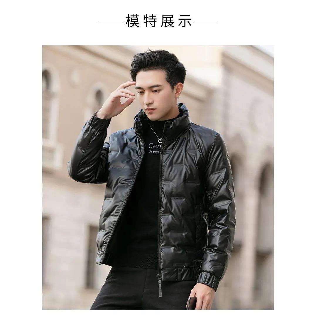 新款2023秋冬季新款羽绒服男短款加厚保暖立领轻薄羽绒外套