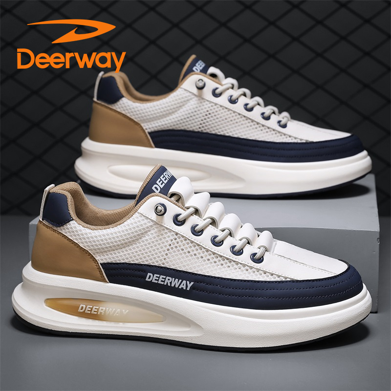 德尔惠夏季透气男鞋网面风感开车专用波粒男士潮鞋跑步休闲鞋