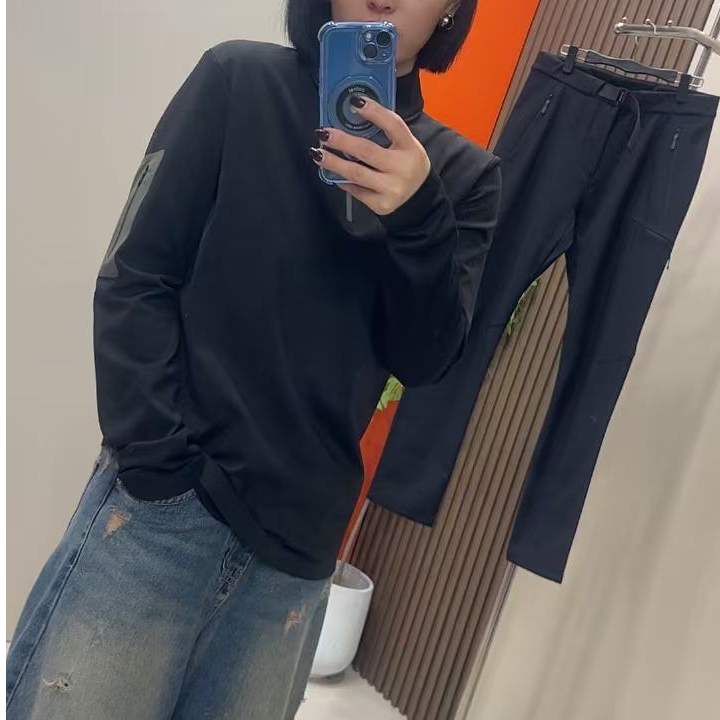 休闲衣男女同款时尚百搭黑色秋冬加绒保暖简约修身