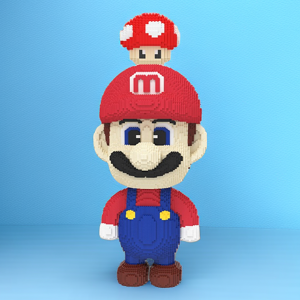 90cm超大马里奥积木-0.8大颗粒益智积木玩具女孩礼物生日摆件