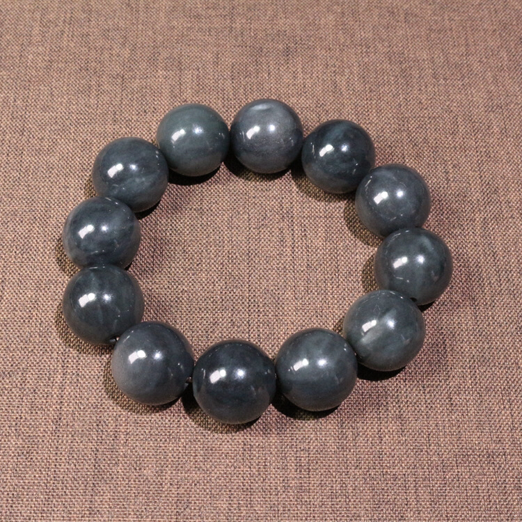 在售特惠 18mm新疆和田青花手串 男女款霸气款手链细度好保真