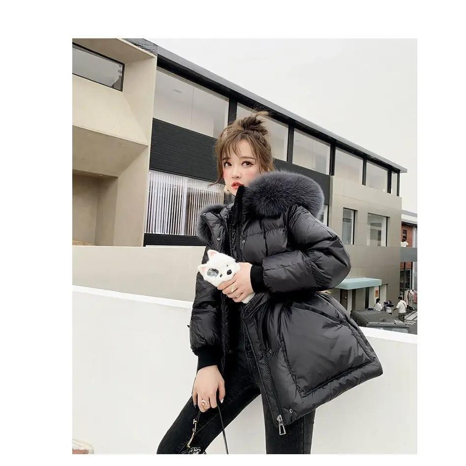 2023冬新款羽绒服女小香风大毛领羽绒服显瘦韩版高级感收腰