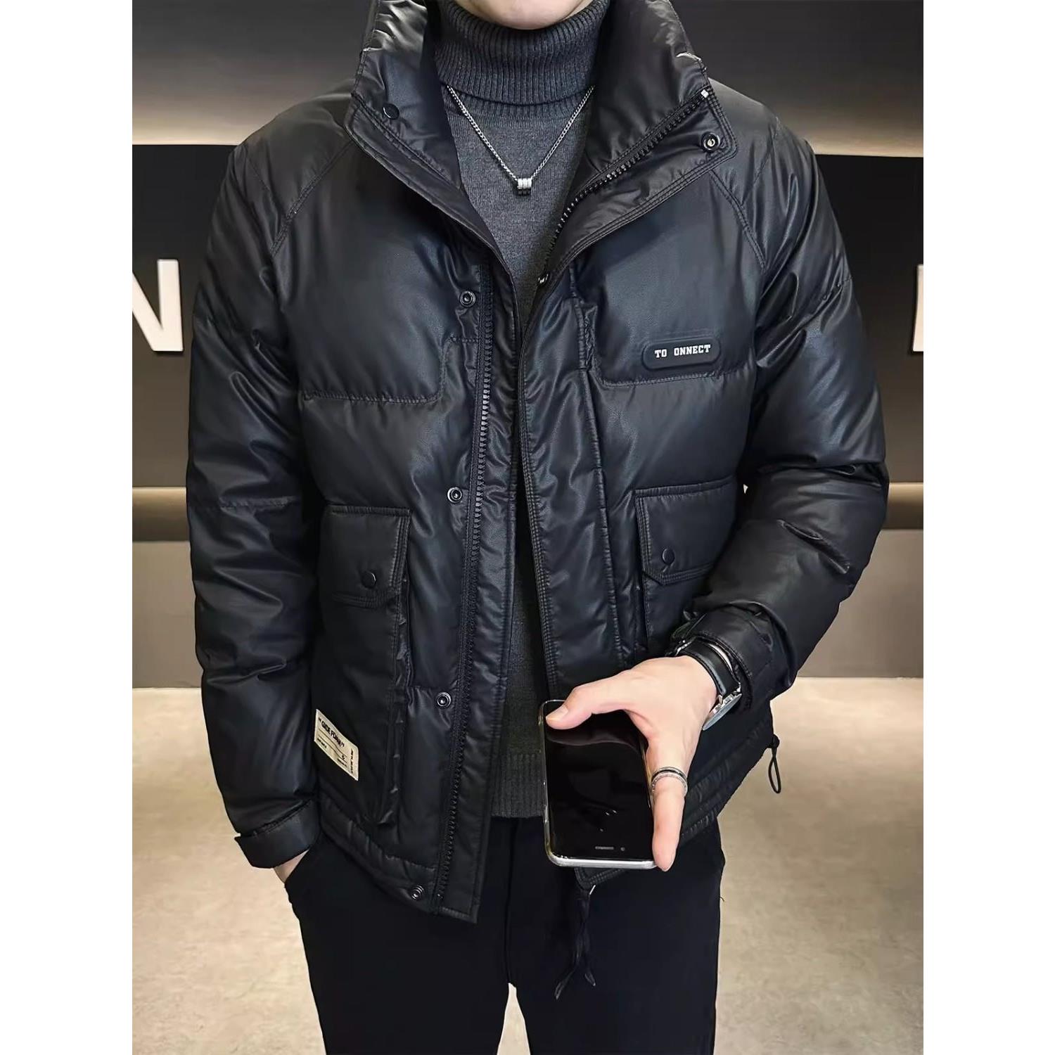 波司登男士轻薄羽绒服短款潮流时尚修身立领高级感潮牌冬季2023新