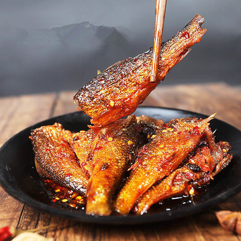 香辣手撕鱼湖南特色下饭菜鱼仔即食休闲零食开罐即食小吃