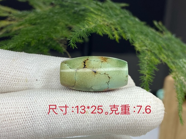 原矿绿松石桶珠意境款（山中晚秋）手工百搭配饰锁骨珠毛衣链吊坠