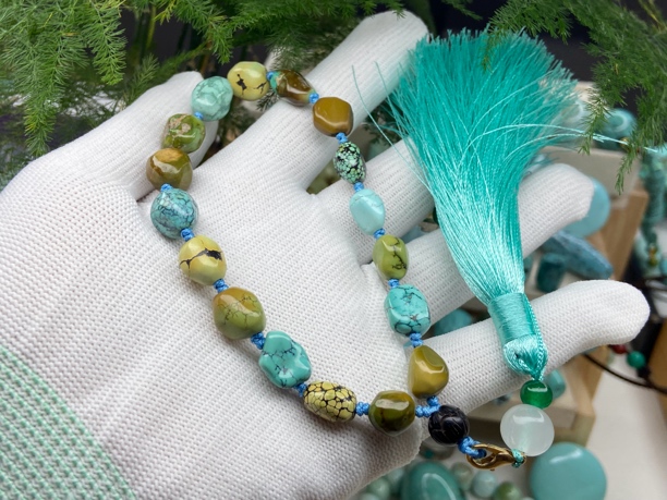 原矿绿松石多宝随行手持 手串女款 国风尺寸8-11 克重29.4