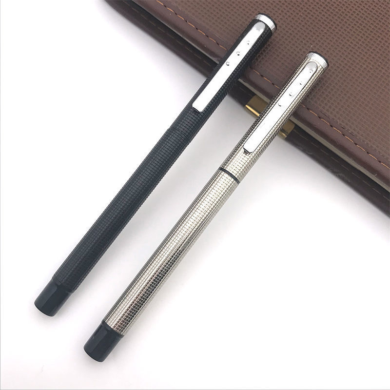 90年代库存老钢笔伟勤217铱金笔拉丝笔杆练字中细挤捏吸墨墨水笔