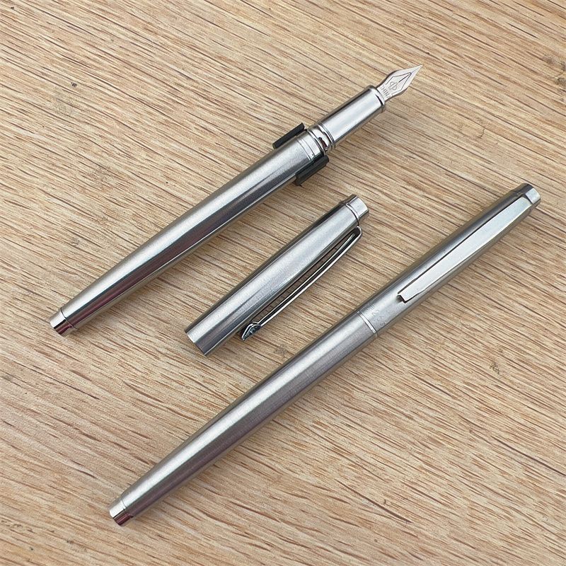 包邮海博266钢笔全钢笔杆明尖练字硬笔书法办公铱金笔书写顺滑