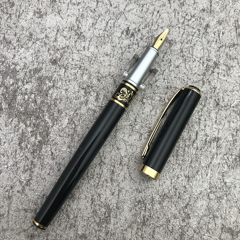 库存老钢笔骆驼869钢笔小明尖中细练字金属笔杆铱金笔