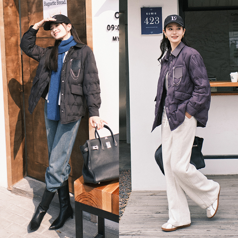 【断码捡漏】美洋MEIYANG 轻飘飘鹅绒衬衫双面直充羽绒微皱起泡肌理