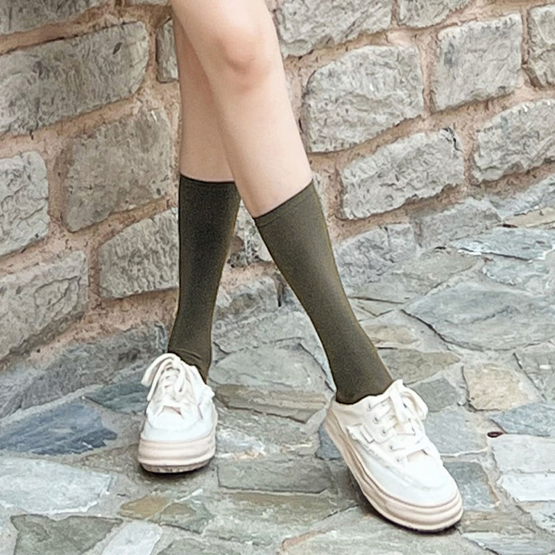 美洋MEIYANG 袜 就是显瘦！灰色弹力百搭高筒袜JK长袜