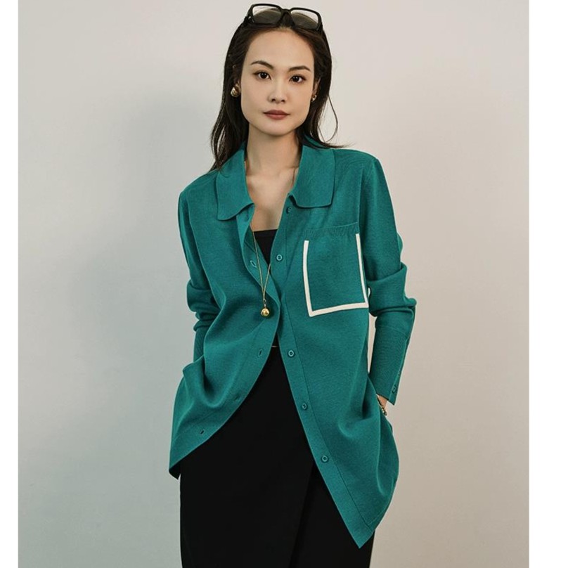 【现货】美洋MEIYANG 黑糖盒子毛衣 衬衫针织中长款时尚显瘦秋冬