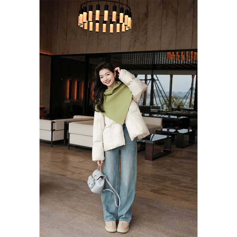 美洋MEIYANG【特卖】豆绿鹅绒服 100+防泼水新中式清新立领羽绒服