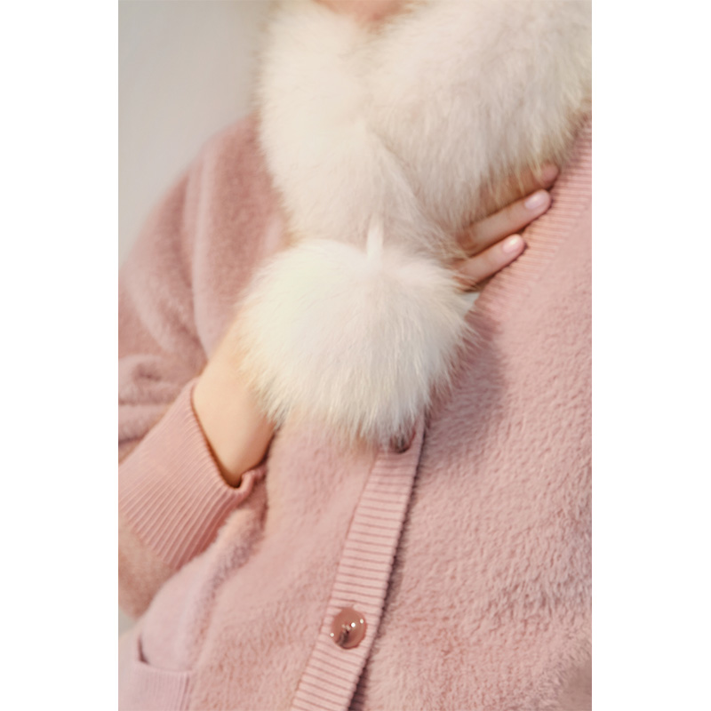 A美洋MEIYANG 小雪球围脖狐狸毛 百搭温暖冬季毛领保暖围巾