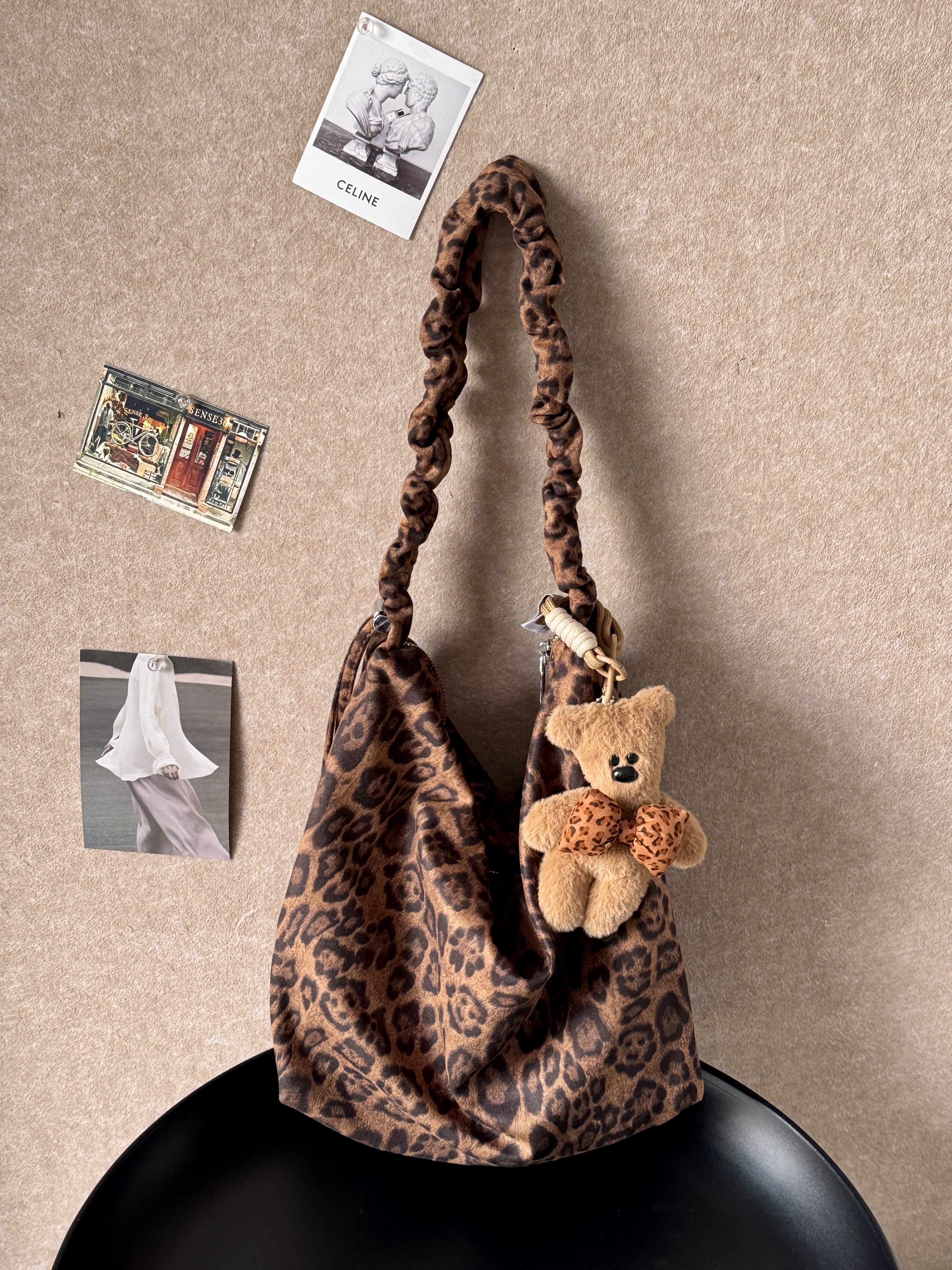 【菜芽子】秋冬豹纹大容量托特包包女休闲时尚单肩斜挎包百搭通勤包