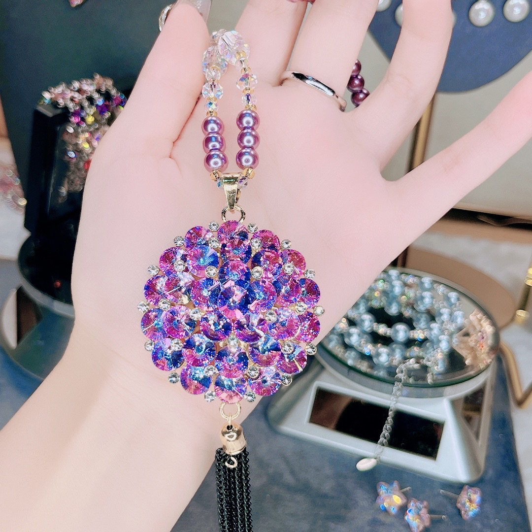 铜合金仿珍珠项链 3013紫色毛衣链