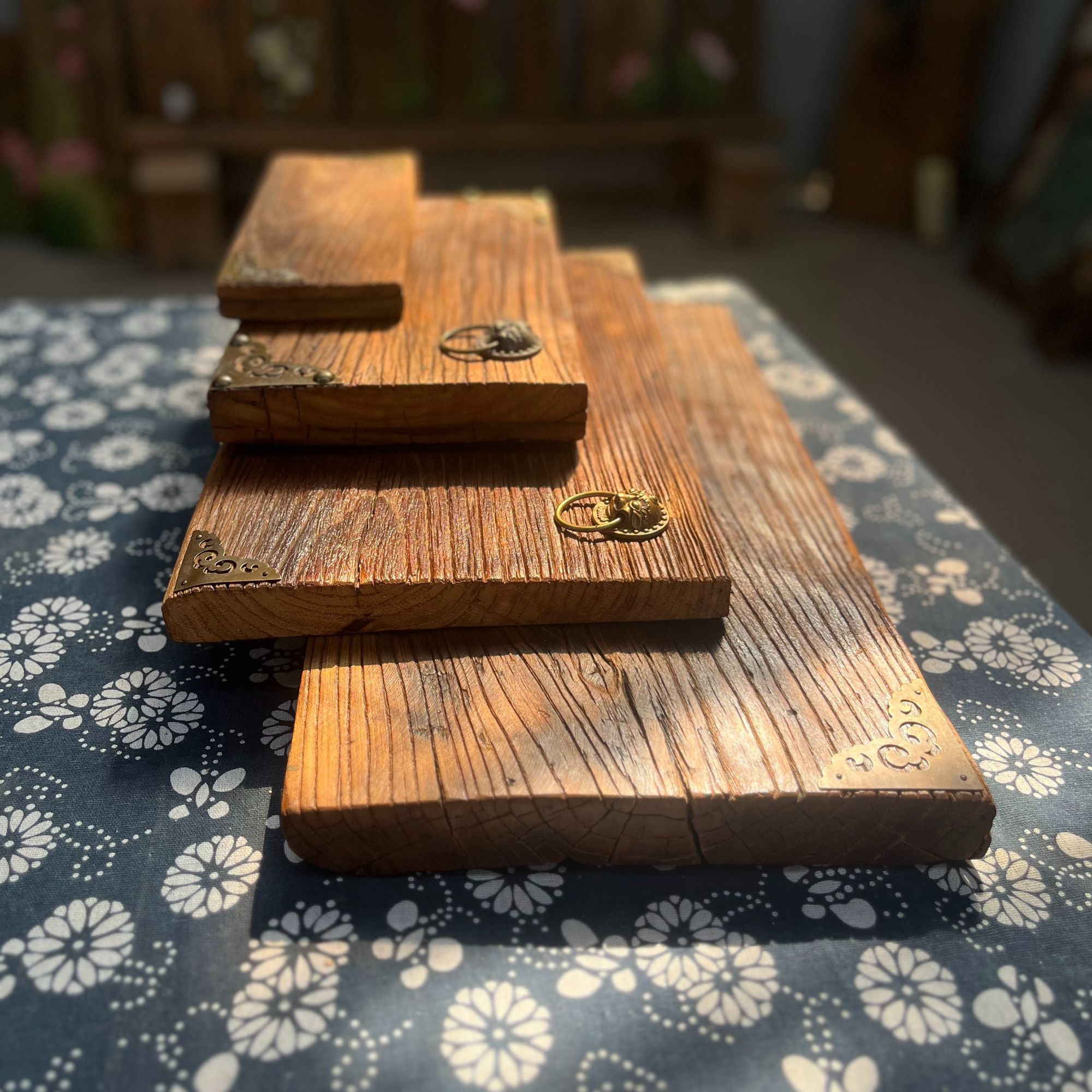 老榆木茶盘实木家用原木茶托盘功夫茶台长方形茶海风化木主人杯