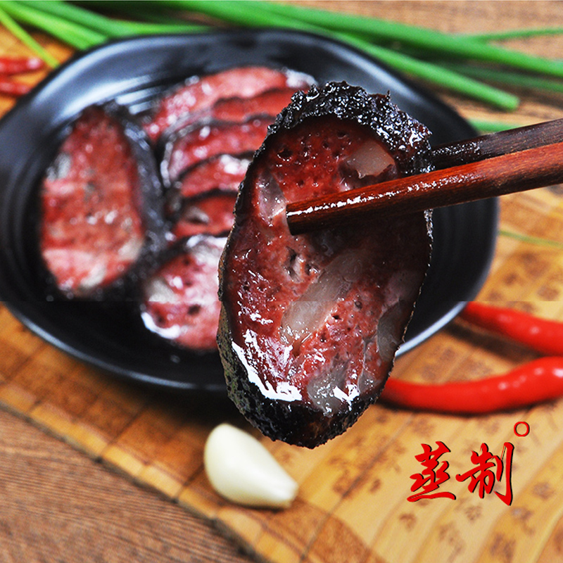 高品质贵州花椒麻辣味血豆腐邵阳柴火烟熏手工多肉猪血丸子血粑粑