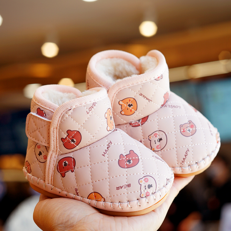 冬季婴儿加绒鞋子软底防滑冬季保暖学步鞋0-1岁男女宝宝学步鞋