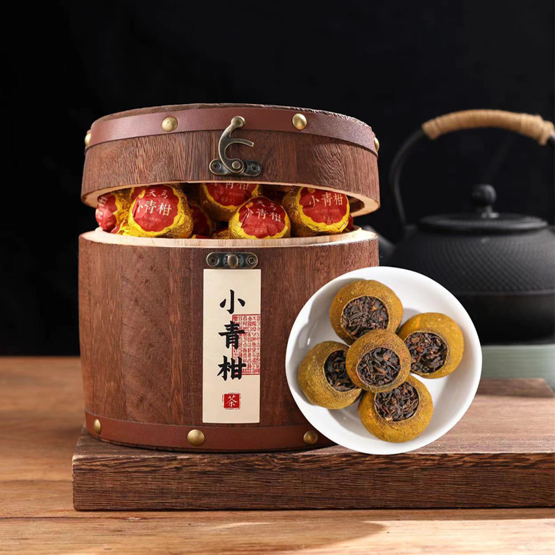 正宗新会小青柑普洱茶熟茶传统生晒陈柑宫廷普洱茶叶礼盒送礼