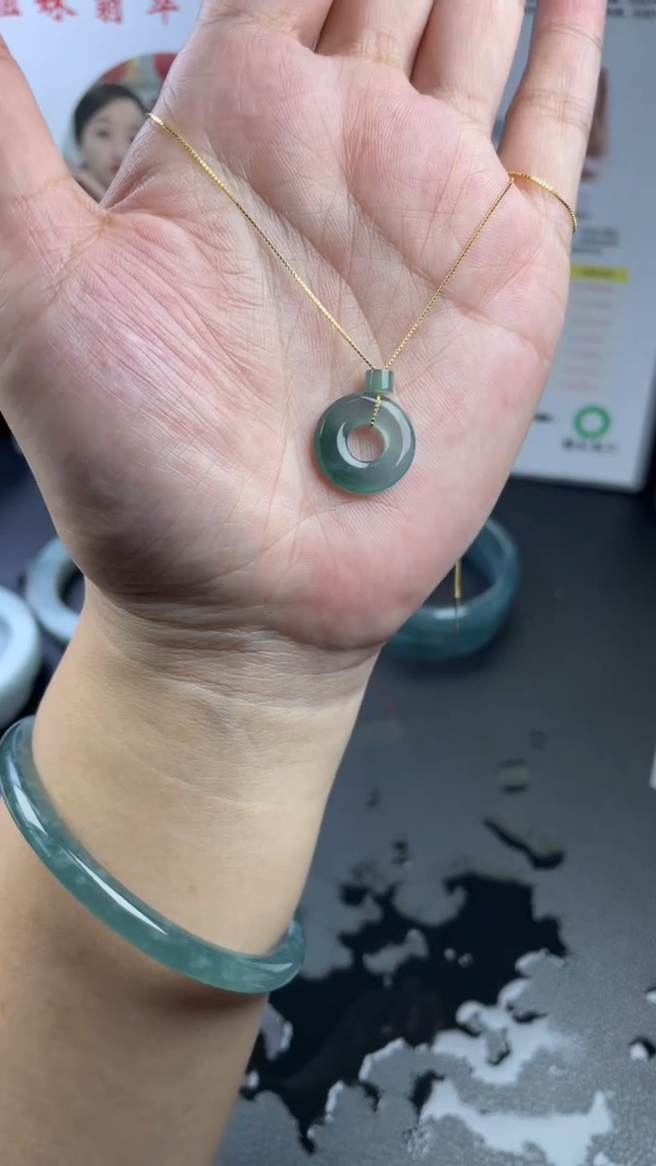 【闪购商品】翡翠颈饰银S925镶嵌123