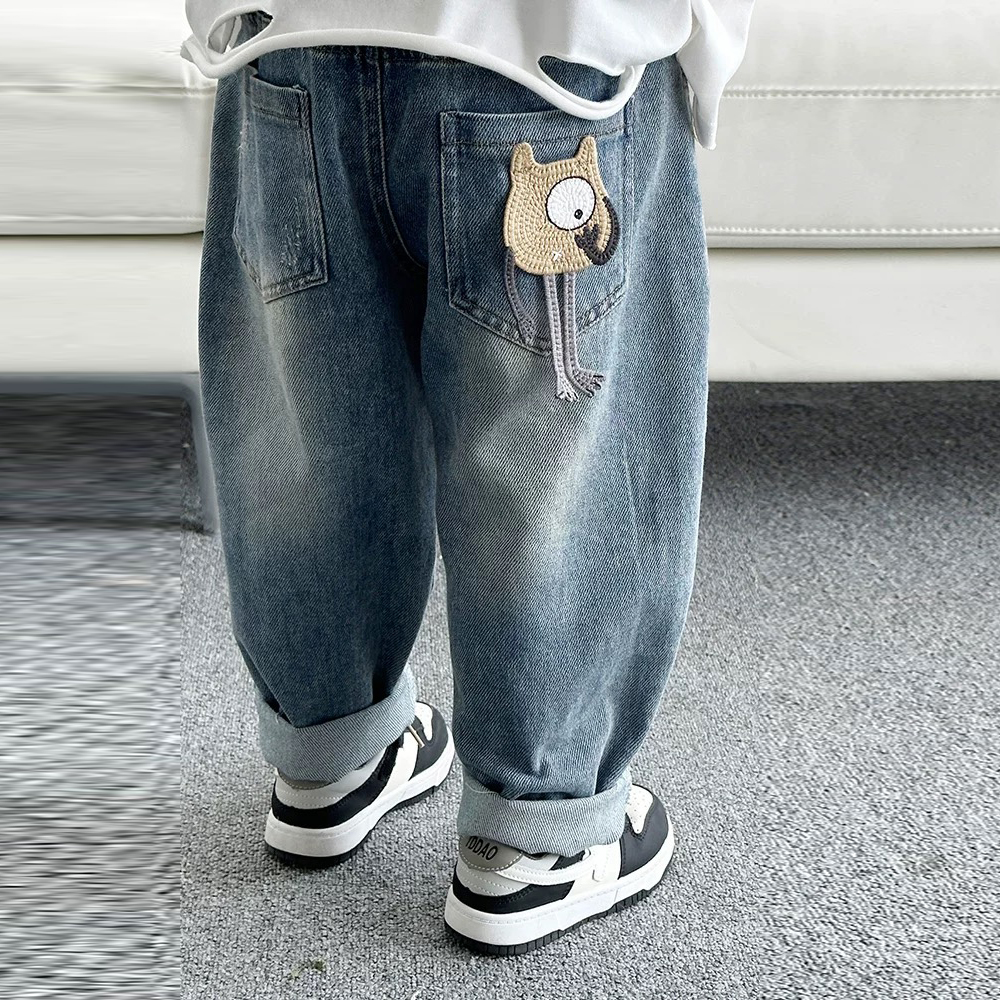 童装男童牛仔裤春秋季中小童宽松长裤儿童男孩宝宝帅气休闲裤潮流